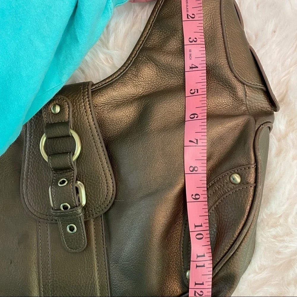 Vintage gold genuine leather Coldwater Creek hobo bag shoulder bag purse bronze
